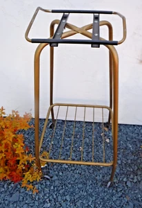RARE~Vtg~Adjustable~Black~Gold~Wire~Rolling~Record Player~TV~Cart~Stereo Stand - Picture 1 of 14