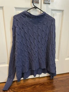 Aerie Damen Pullover mit Zopfmuster Blau Gr. Large. - Bild 1 von 3