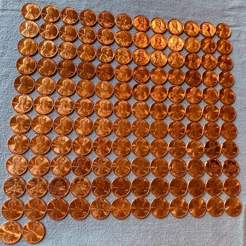 Lincoln Memorial & Shield Cents BU - Complete Set Of 140 Coins-1959 - 2023 P/D/S Cover