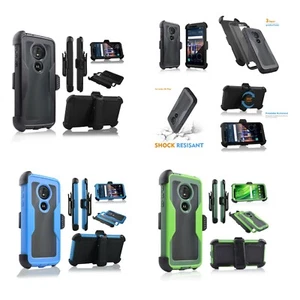 Für 5,7" Motorola Moto G6 Play Hybrid Gürtelclip Holster Ständer Stoßfänger Hülle - Bild 1 von 27