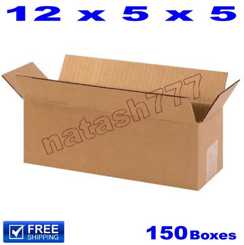 150 - 12x5x5 Cardboard Boxes Mailing Packing Shipping Moving Corrugated ...