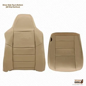 2006 2007 Ford F-250 F-350 Driver Bottom-Top Lean Back Leather Seat Cover Tan - Bild 1 von 9