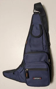 SPORT Navy Blue Travel Water Repellant Crossbody Bag Unisex Lots of Pockets - Picture 1 of 3