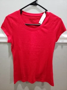 NO BOUNDARIES WOMENS JUNIORS' EVERYDAY T-SHIRT RED SHORT SLEEVES SIZE M (7 - 9) - Picture 1 of 7