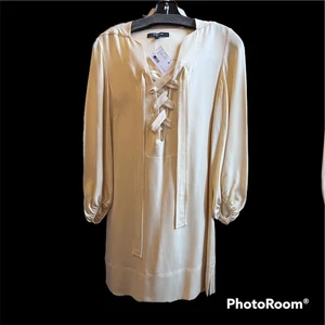 Vestido Derek Lam 100% Seda Manga Globo Hecho en Italia Talla 0 Nuevo con Etiquetas $1495 - Imagen 1 de 5