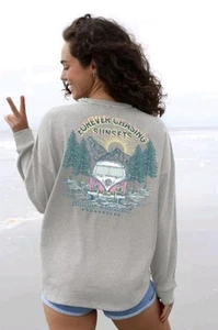 NWT Simply Southern Forever Chasing Sunsets Boxy Crewneck Pullover for Women  - Picture 1 of 15
