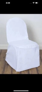 Stuhlhussen Party Hochzeit 12 Stück weiß Polyester KEIN DEHNBARER GEFUNDENER ZUSTAND - Bild 1 von 1