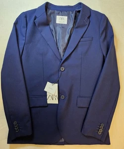 ZARA Boy's Navy Blue 2-Button Tailored Suit Jacket - Size 13-14 - Picture 1 of 9