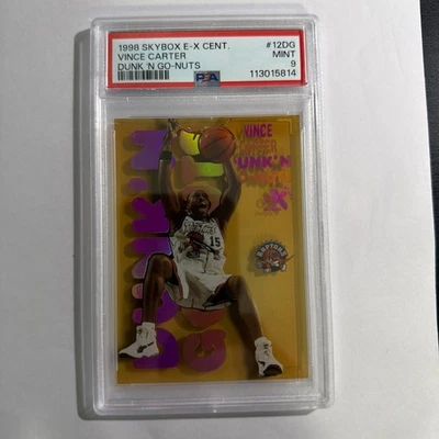 1998 Skybox E-X Century Vince Carter RC Dunk ‘N Go-Nuts /20 PSA 9 - Image 1 of 2
