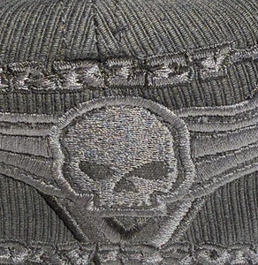 Harley Davidson Hat Skull Back Emblem Black Cap Ladies Med Sport Ride Stitched - Picture 1 of 18