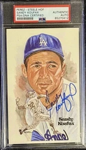 Sandy Koufax PSA/DNA autograph signed PEREZ STEELE POST CARD - very nice ! - Picture 1 of 4
