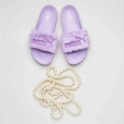 Sandalias deslizables de piel púrpura PUMA FENTY by Rihanna 366772 02 EE. UU. 7,5 para mujer Foto 1 de 4