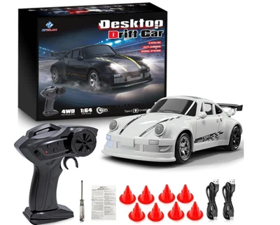 1:64 Scale RC Drift Car, Mini Rc Cars 2.4GHz 15km/h 4WD Remote White - Image 1 of 4