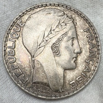 VERY NICE! 1937 20 Francs - France Silver KM 879 - Image 1 of 3