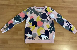 Boden Sweatshirt Gr. Small Rundhals Baumwolle Blüten Blumen Fleece rosa - Bild 1 von 9