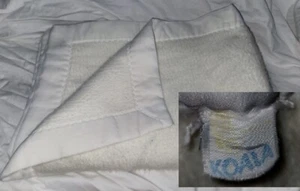 VTG Koala Baby Blanket White Satin Nylon Trim 40x52" Solid Color Acrylic Binding - Picture 1 of 15