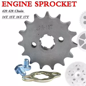 420 428 Chain 17mm 14T-17T Front Sprocket 50cc-140cc Dirt Pit Bike ATV Go Kart - Bild 1 von 12