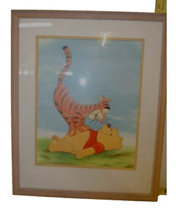 Tigger Standing on Winnie the Pooh Framed Art 100 Acre Woods Disney Collectable - Picture 1 of 4