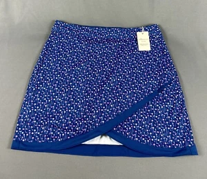 Peter Millar Womens Golf Skort Floral Print Large Blue Polyester NWT MSRP $99 - Picture 1 of 6