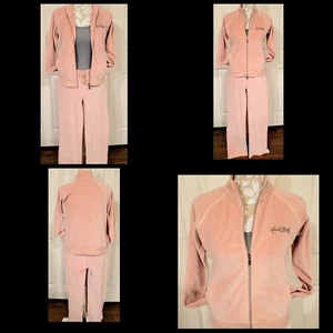 Y2k Hale Bob Velour 2001 Tracksuit Retro Pink Andrea Mae Pant M Excellant Cond - Picture 1 of 13