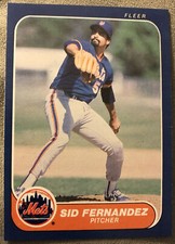 1986 Fleer Sid Fernandez Baseball Card Mets Pitcher 2nd Year #79 Mid-Grade