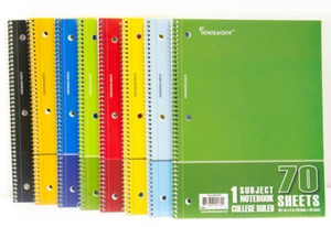 48 1 Subject Spiral Notebooks - 70 sheets College Ruled - 10.5'' x 8'' - Picture 1 of 6