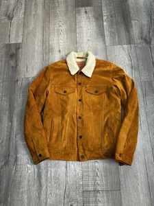 Giacca camionista Levis vera pelle scamosciata cowboy sherpa stile pile taglia small - Foto 1 di 6