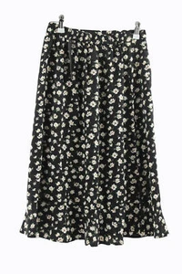 Allegra K Women's Floral  A-line 20 Inches Length Skirt Size XS Black/Floral - Picture 1 of 4