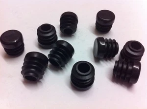 50 Black Plastic Blanking End Cap Caps Round Tube Pipe Insert 12.7mm / 1/2" - Imagen 1 de 1