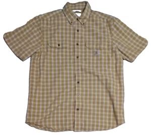 Carhartt Short Sleeve Shirt Men's Size Large Tall Plaid Button Down - Picture 1 of 8
