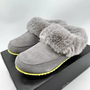 Sorel Go Coffee Run Slip On Slipper Gray Women's Size 5 Faux Fur Casual - Picture 1 of 10