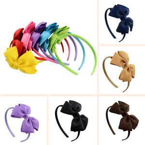 For Girls Kids Knot Headwears Wide Big Bow Hair Band Ribbon Colourful Headband*