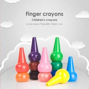 12pcs Non-toxic Children Safety Color Crayons Baby 3D Finger Art Supplies - Picture 1 of 6