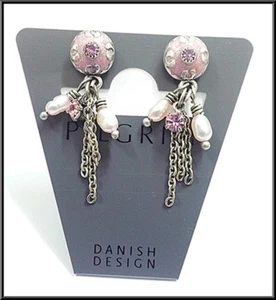 NEU PILGER SILBER KETTE OHRRINGE KRISTALLE EMAILLE & PERLEN HANDARBEIT NICKELFREI - Bild 1 von 1