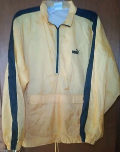 Puma 1/2 Zip Windbreaker Jacke gelb schwarz Retro 90s CAN TTG Herren XXL - Bild 1 von 5