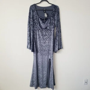 Cosmic Aura Skull Filigree Velvet Maxi Dress Size XL - Picture 1 of 7