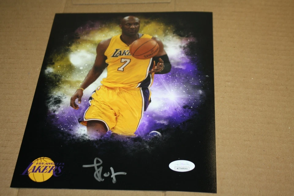 FOTO AUTOGRAFIADA FIRMADA 8X10 DE LOS ANGELES LAKERS LAMAR ODOM POSE DE TESTIGO JSA 2 Foto 1 de 1