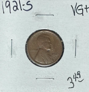 CENTAVO DE TRIGO LINCOLN 1921-S ~VG+~BONITA MONEDA~ - Imagen 1 de 2