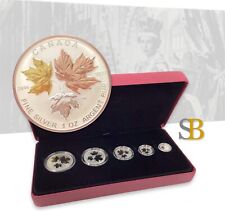 2016 Fine Silver Maple Leaf Fractionnal Set: Longest Reigning Sovereign-5 Coins-