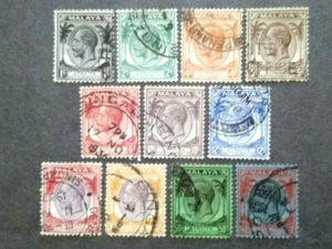 1936 1937 Malaya Straits Settlements King George V Loose Set Up To $1 - 11v Used - Picture 1 of 2