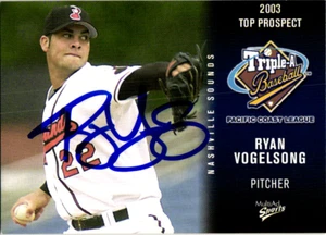 Ryan Vogelsong Signed 2003 MultiAd Sports PCL Top Prospects #33 Nashville Sounds - Picture 1 of 2