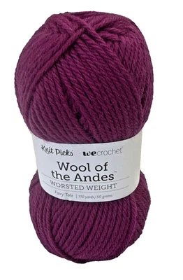 1 Skein - Wool of the Andes by Knit Picks (100% Peruvian Wool) Cranberry - Image 1 of 2