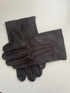 MEN'S ITALIAN DRESS LEATHER GLOVES CLASSIC STYLE BUTTER SOFT UNLINED ITALY - Picture 1 of 5