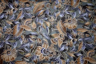 FANTASY FLOWERS IN BROWN AND GRAY - WINDSOR FROM HOFFMAN - 100% COTTON FABRIC - Image 1 of 4