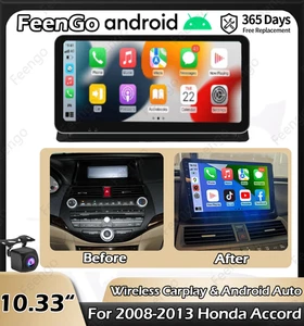 Android 13 Car Stereo Radio Apple Carplay GPS Navi Touch Screen For Honda Accord - Picture 1 of 20