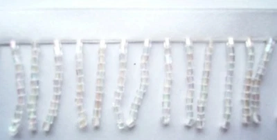 3 3/4 yardas. Borde de costura vintage blanco iridiscente con cuentas 1" de ancho bf-N Foto 1 de 2