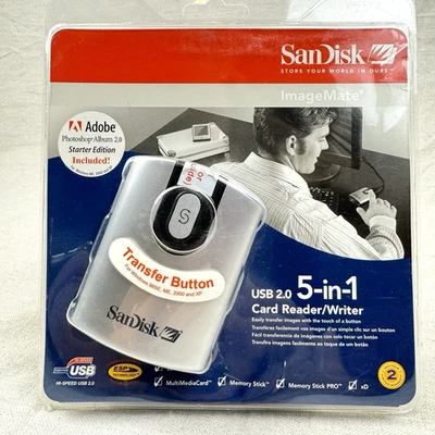 SanDisk ImageMate USB 2.0 Card Reader/Writer 5-in-1 SDDR-99-A15 New Sealed - Image 1 of 4