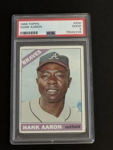 Hank Aaron 1966 Topps #500 PSA 2 - Bild 1 von 6