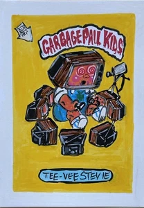 Garbage Pail Kids GPK 1/1 ACEO Sketch Trading Card Tee-Vee Stevie Original Art - Bild 1 von 1