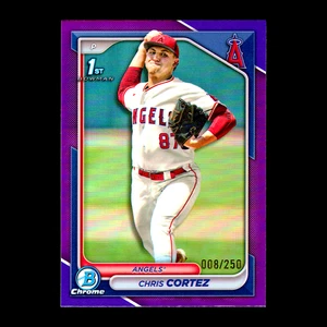 2024 Bowman Chrome Draft Chris Cortez 1st Purple Refractor #BDC-77 Angels /250 - Picture 1 of 1